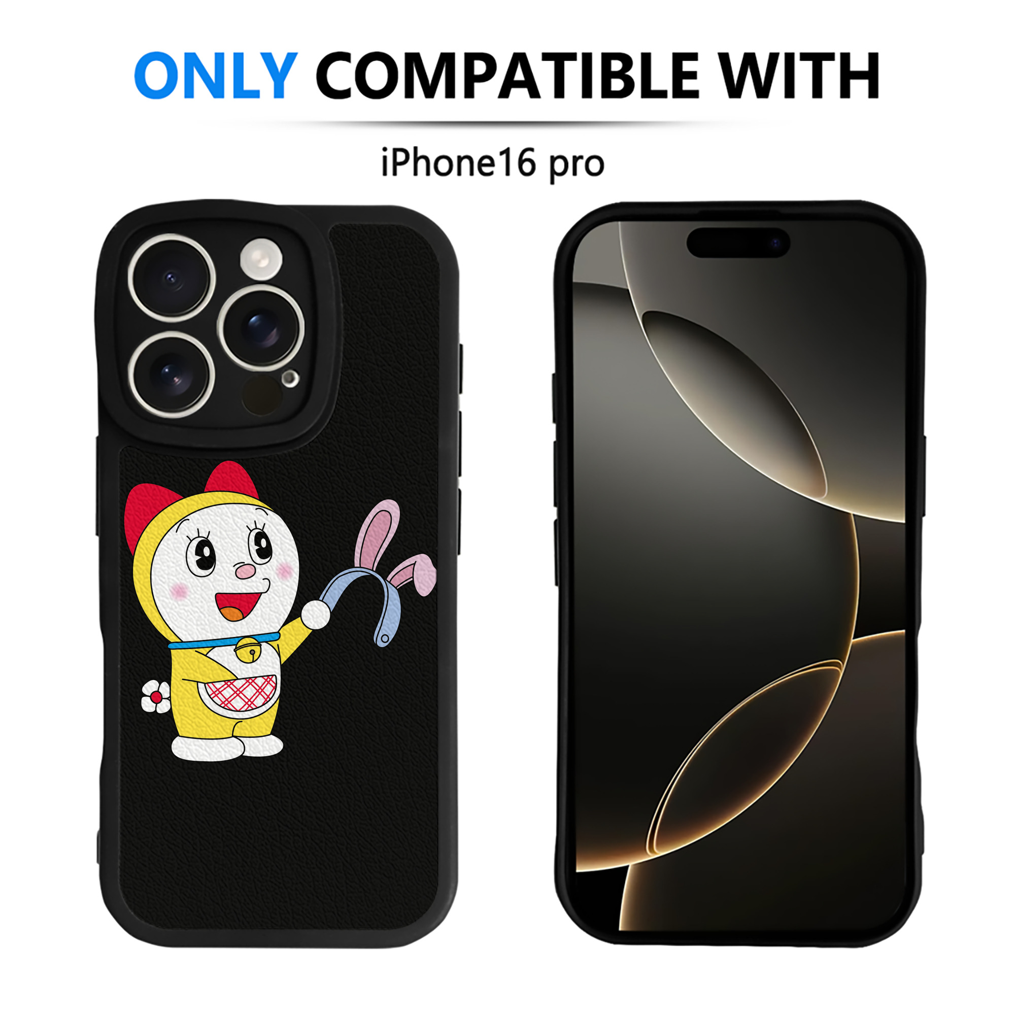 （画像用） ドラえもん ドラミ Doraemon Dorami 【iPhone 16シリーズ対応】シリコンスマホケース（レザー調） 材質：シリコン